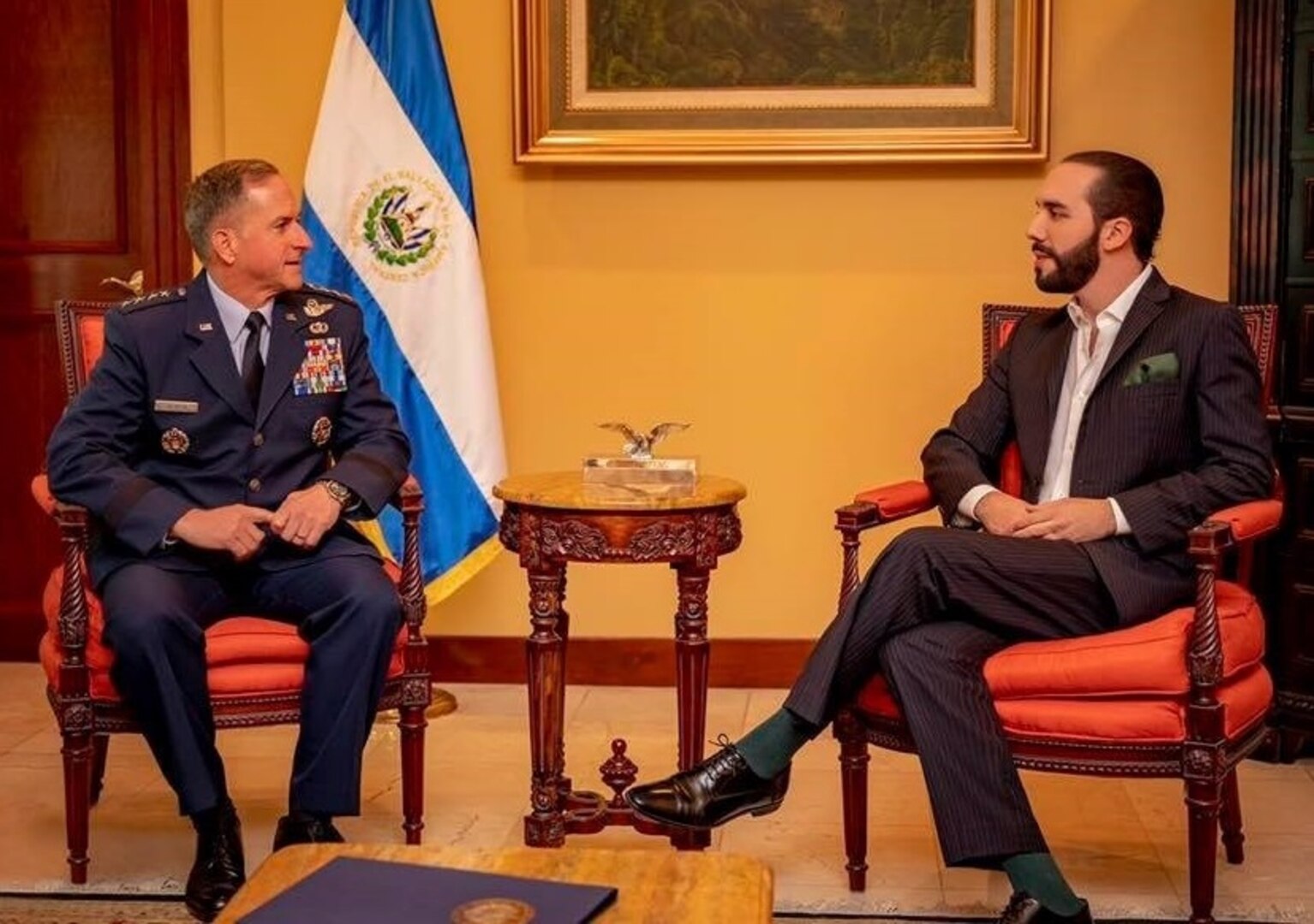 Air Force Chief of Staff Gen. David L. Goldfein meets with El Salvador’s newly elected President Nayib Bukele. The meeting came as part of Goldfein’s participation during a three-day conference in San Salvador, El Salvador that brought together air chiefs from 21 countries in the Western Hemisphere to discuss a range of regional issues and to strengthen partnerships.