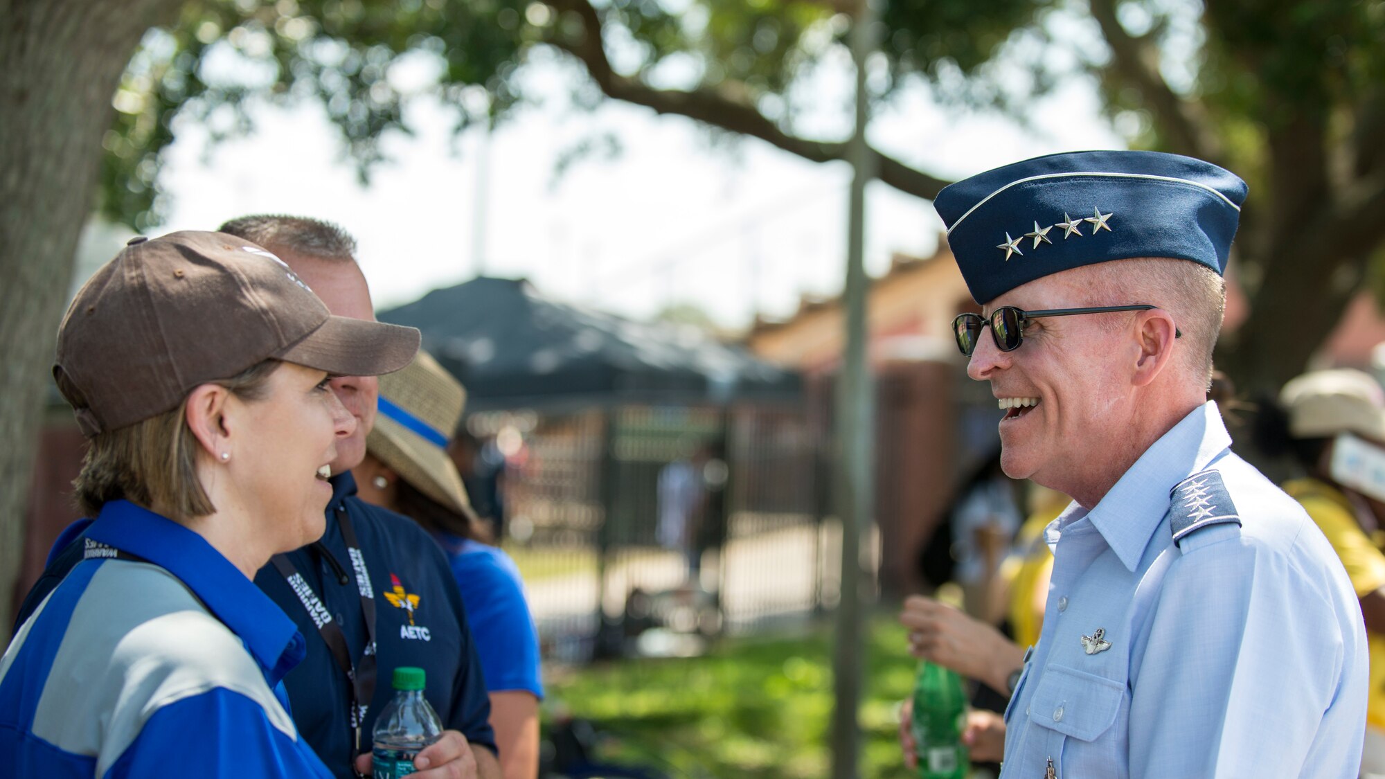 U.S. Air Force Gen. Stephen W. Wilson, Vice Chief of Staff of the Air Force, interacts with spectators at the Department of Defense Warrior Games, Tampa, Fla., June 23, 2019.