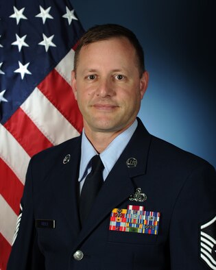 Official photo of MSgt John Rider, additional duty First Sergeant with The United States Air Force Band of the West, Joint Base San Antonio, Texas