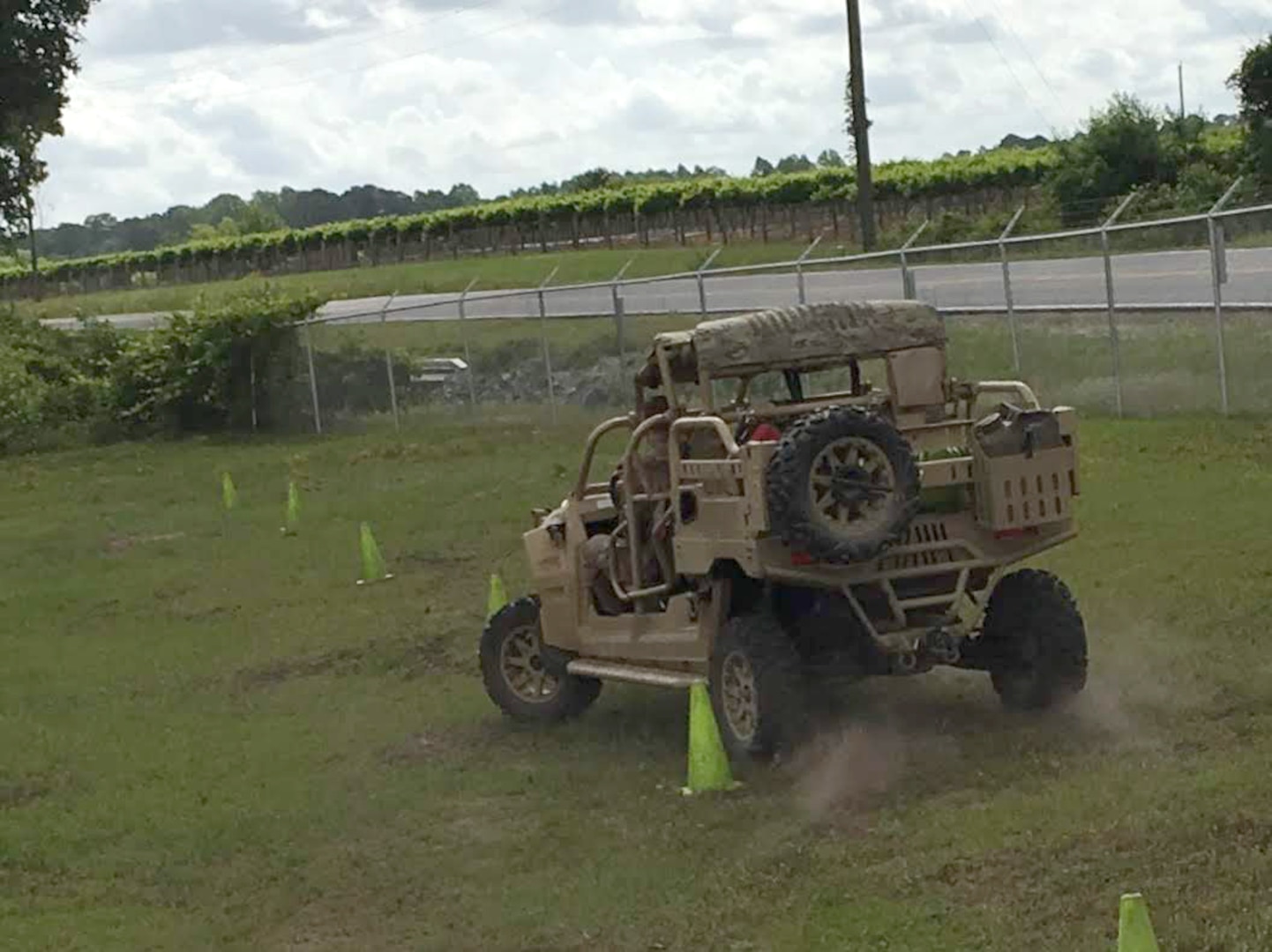 Deputy Jerry Griffin trains on the serpentine course in the tactical dune buggy used to handle challenging terrain.