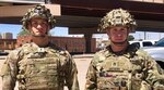 1st Lt. Samuel Mueller (left) and Staff Sgt. Michael Mathews (right), both assigned to 3rd Squadron, 89th Cavalry Regiment, 3rd Brigade Combat Team, 10th Mountain Division, pose for a photo in El Paso, Texas, June 21, 2019. Both soldiers rescued a migrant woman and her child who fell into a canal in El Paso, Texas on June 20, 2019
