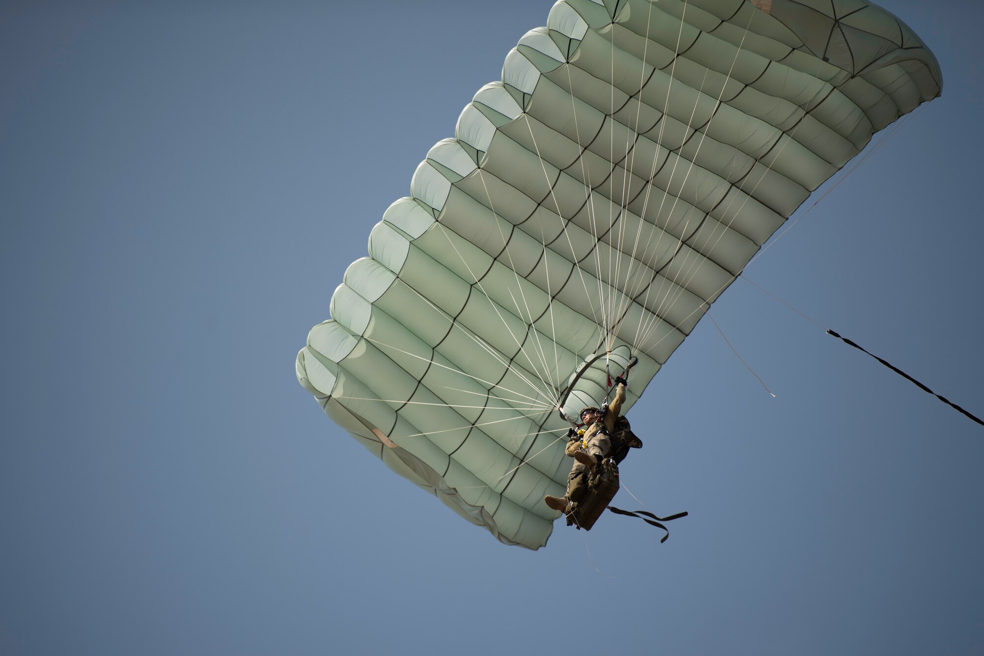 The 82nd Expeditionary Rescue Squadron performed free-fall jumps alongside the French to commemorate the 75th Anniversary of D-Day. The U.S. and French forces perform these exercises together to increase partner capacity and strengthen interoperability. (U.S. Air Force photo by Staff Sgt. Devin Boyer)