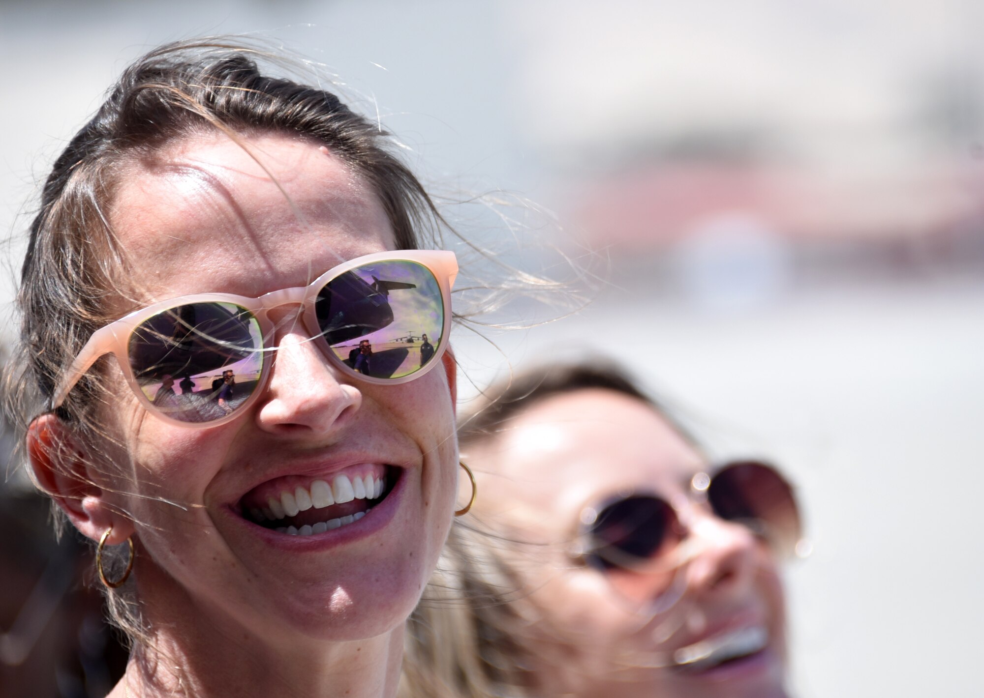 Sarah Korpi, from the Sacramento Republic Football Club, tours a C-5M Super Galaxy June 24, 2019, at Travis Air Force Base, California. The staff members played a pick-up soccer match with Airmen and learned about the Travis AFB mission ahead of their “Salute to Service Night.” (U.S. Air Force photo by Senior Airman Christian Conrad)