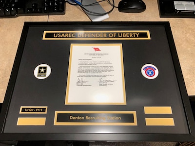 USAREC 3rd QTR Defender of Liberty award