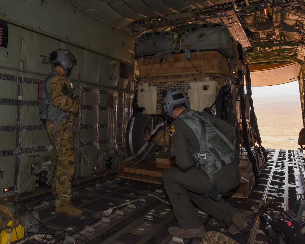 An action shot of Airmen