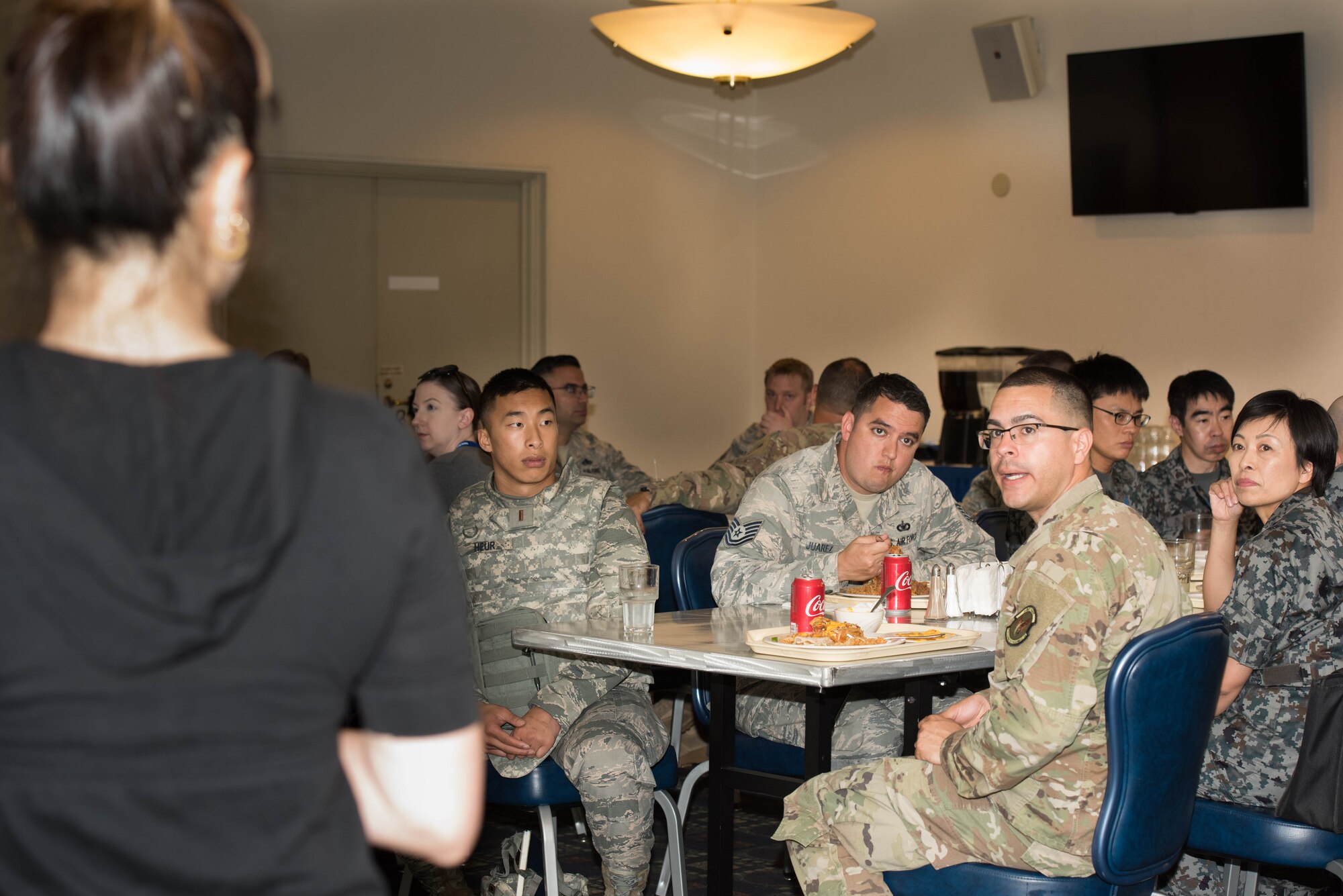 Members of the Kanto Plains Special Olympics committee conduct their final meeting prior to the event, May 30, 2019, at Yokota Air Base, Japan.