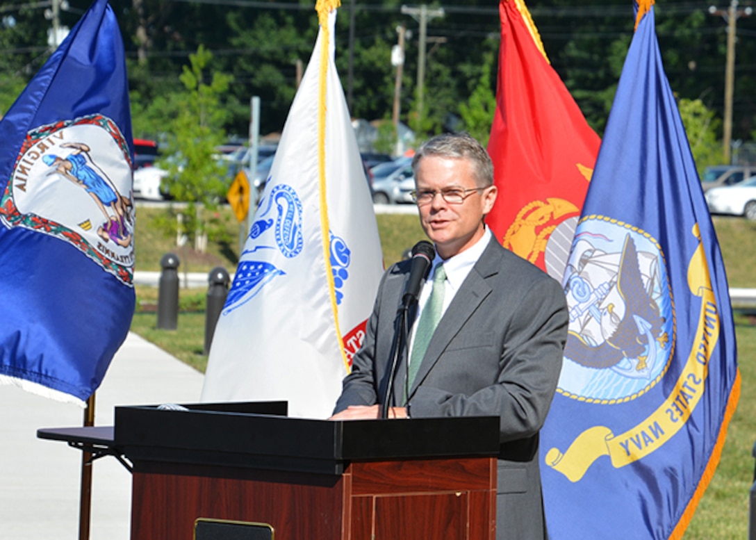 David Gibson speaks at ribbon cutting ceremony