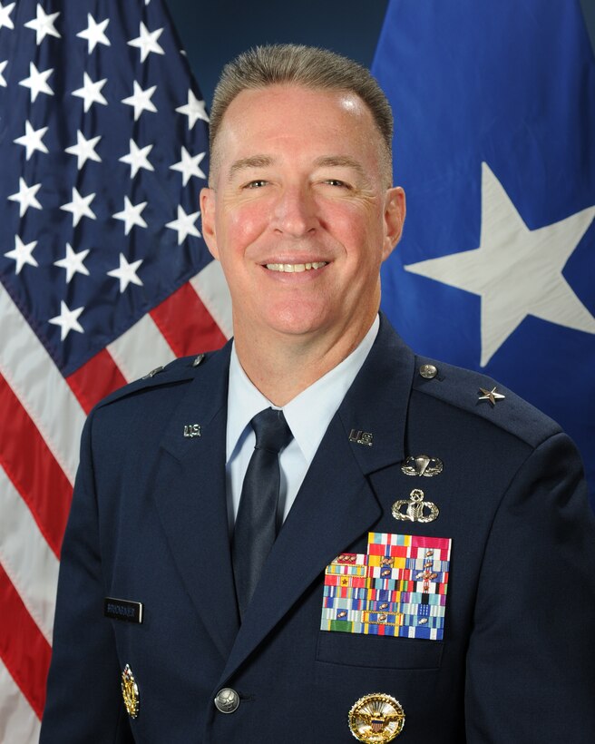 Brig. Gen. Brian Bruckbauer, assumed leadership of the Air Force Security Assistance and Cooperation Directorate during a recent change of leadership ceremony at Wright-Patterson Air Force Base, Ohio.