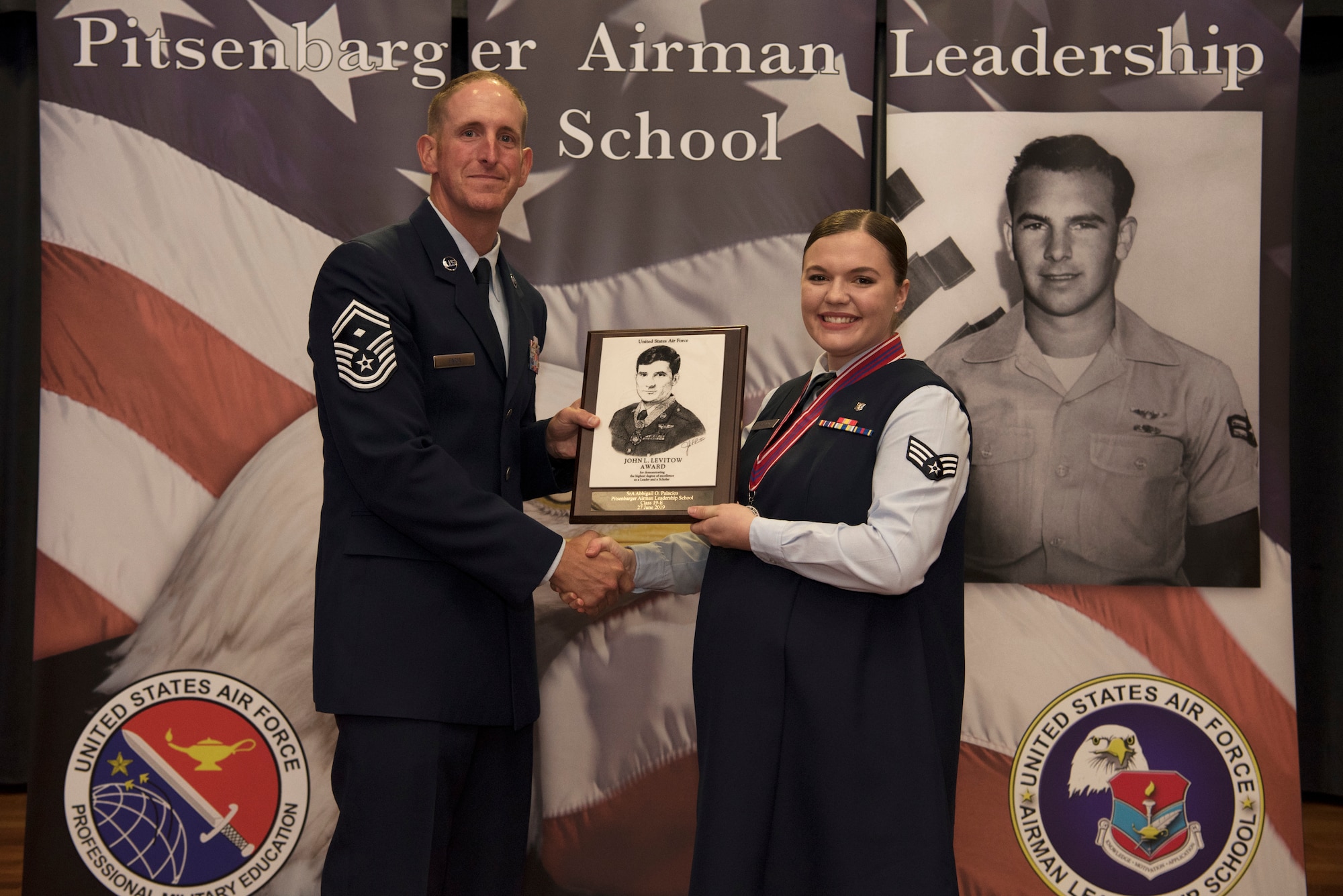 The Levitow award is the highest honor given to the student who displays excellence in all categories of Enlisted Professional Military Education, and is named in honor of the lowest ranking Airman to ever receive the Medal of Honor