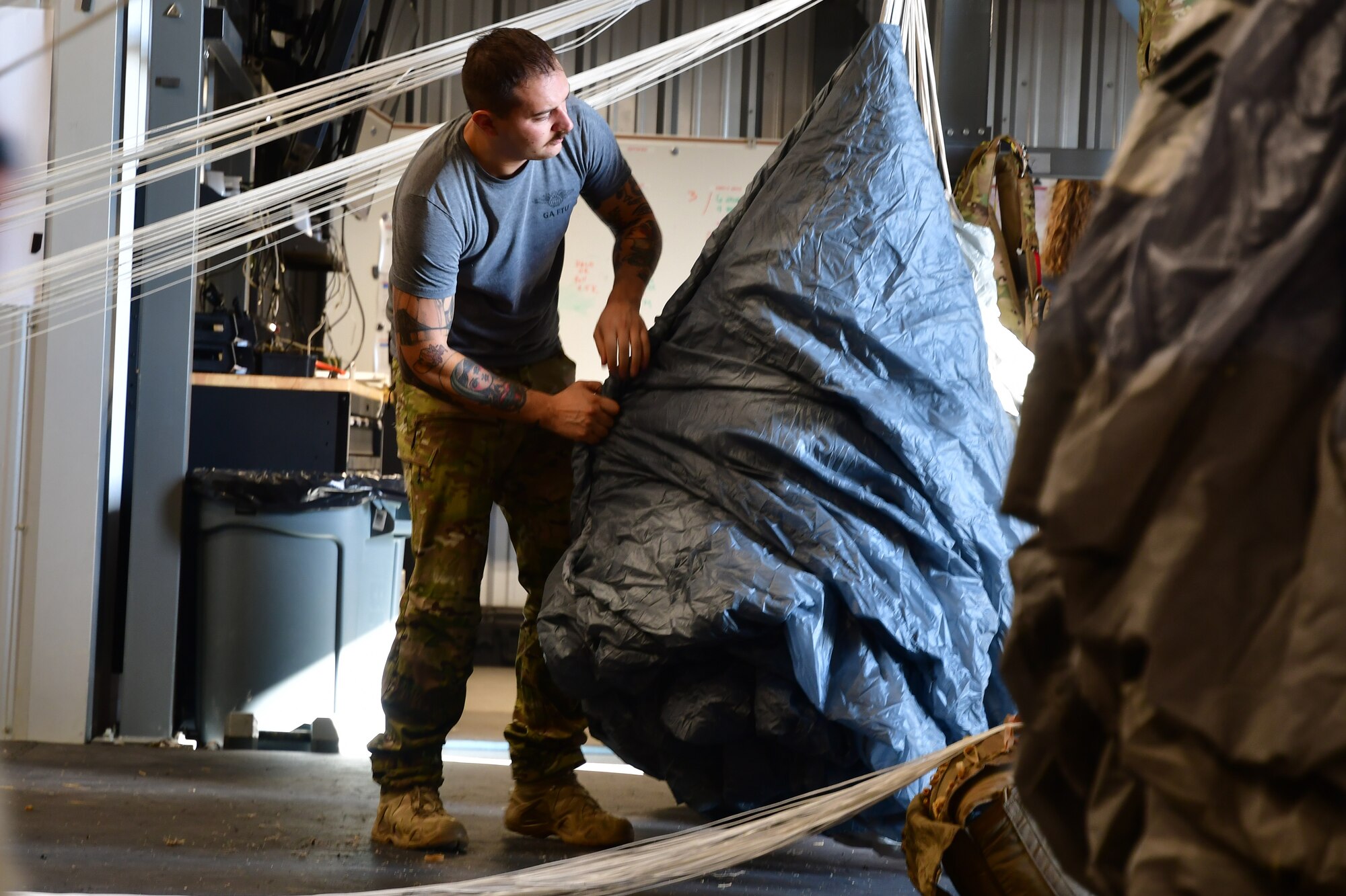 During the jump training parachute riggers packed parachutes non-stop, allowing the pararescuemen to perform back to back jumps throughout their training day. In an era of great power competition, maintaining high-end readiness is mission critical.