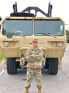 Spc. Ryan Sowder is an 88M truck driver for the 2112th Transportation Company based in Burlington, Ky. Sowder recently scored a 597 out of 600 points on the new Army Combat Fitness Test, which is the highest score to date across the force.