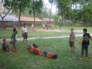 IMAGE: Children playing in open grouds inside camp.