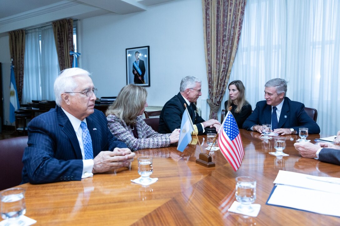 Navy Adm. Craig Faller meets with Argentine Minister of Defence Oscar Aguad