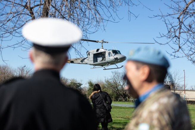 Navy Adm. Craig Faller, visits the CAECOPAZ Argentine peacekeeping training facility.