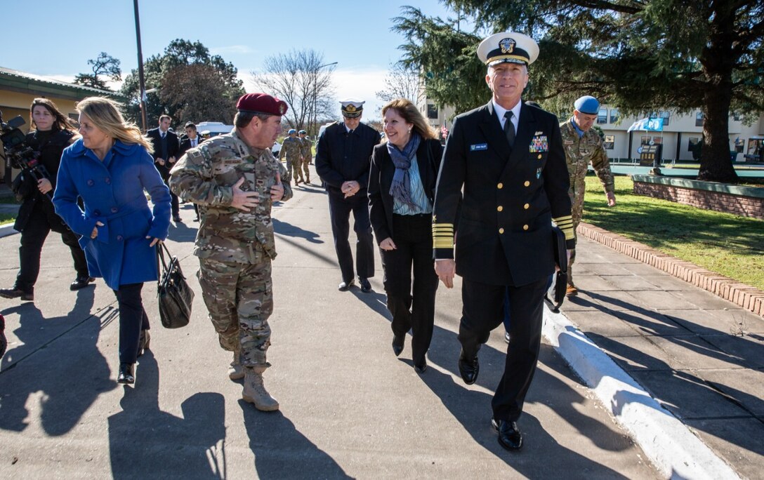 Navy Adm. Craig Faller, visits the CAECOPAZ Argentine peacekeeping training facility.