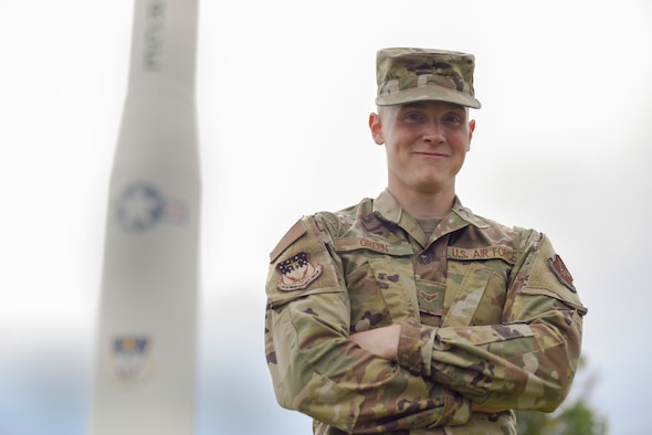 Airman 1st Class Andrew Green, 341st Missile Maintenance Squadron missile maintainer, poses for a picture June 26, 2019, at Malmstrom Air Force Base, Mont.