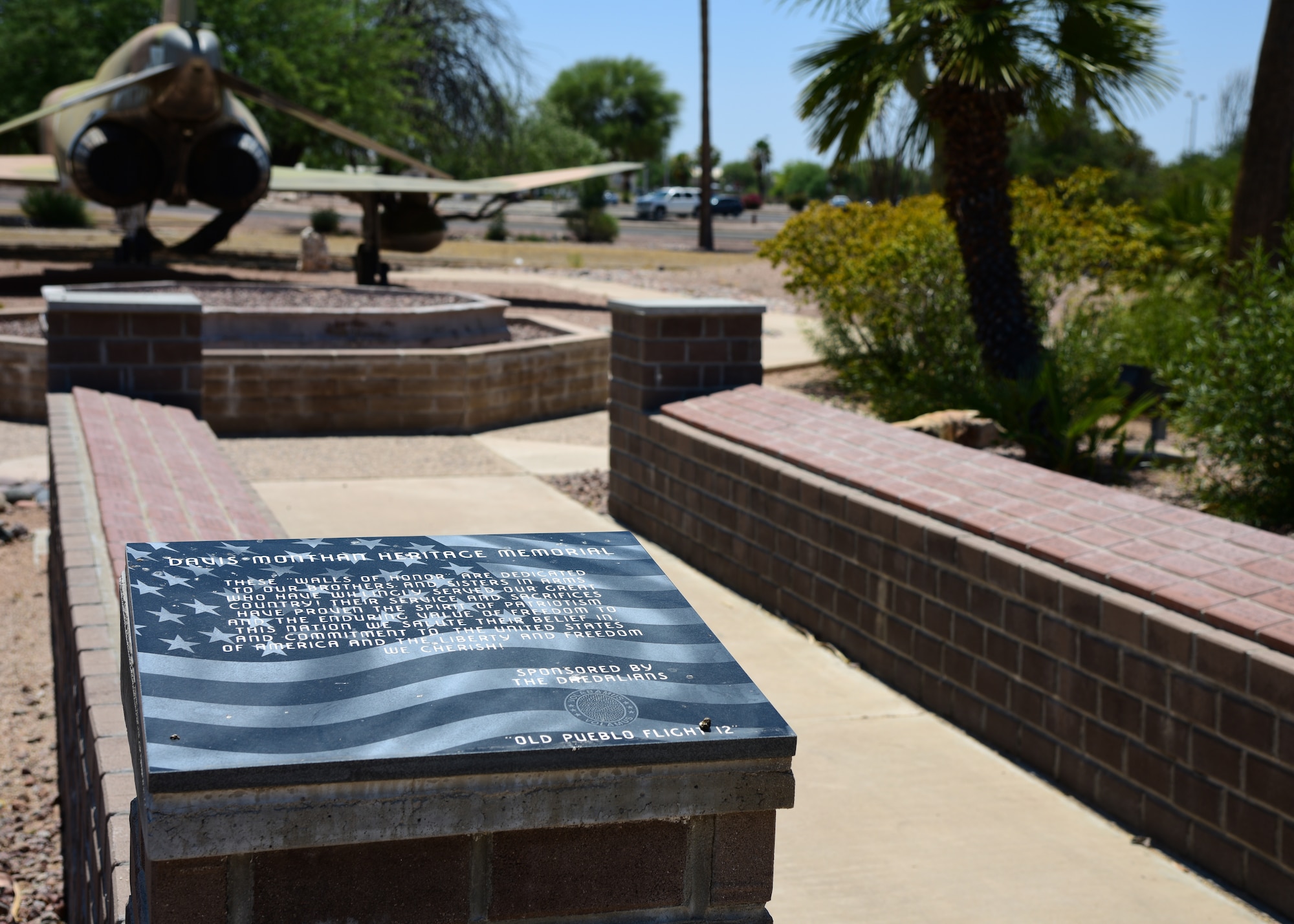 The names of Davis-Monthan's fallen heroes are put on display at Heritage Park on Davis-Monthan Air Force Base, Ariz., June 27, 2019. This display is made up of the "Walls of Honor" that commemorate all of the Davis-Monthan Airmen who have died in combat.