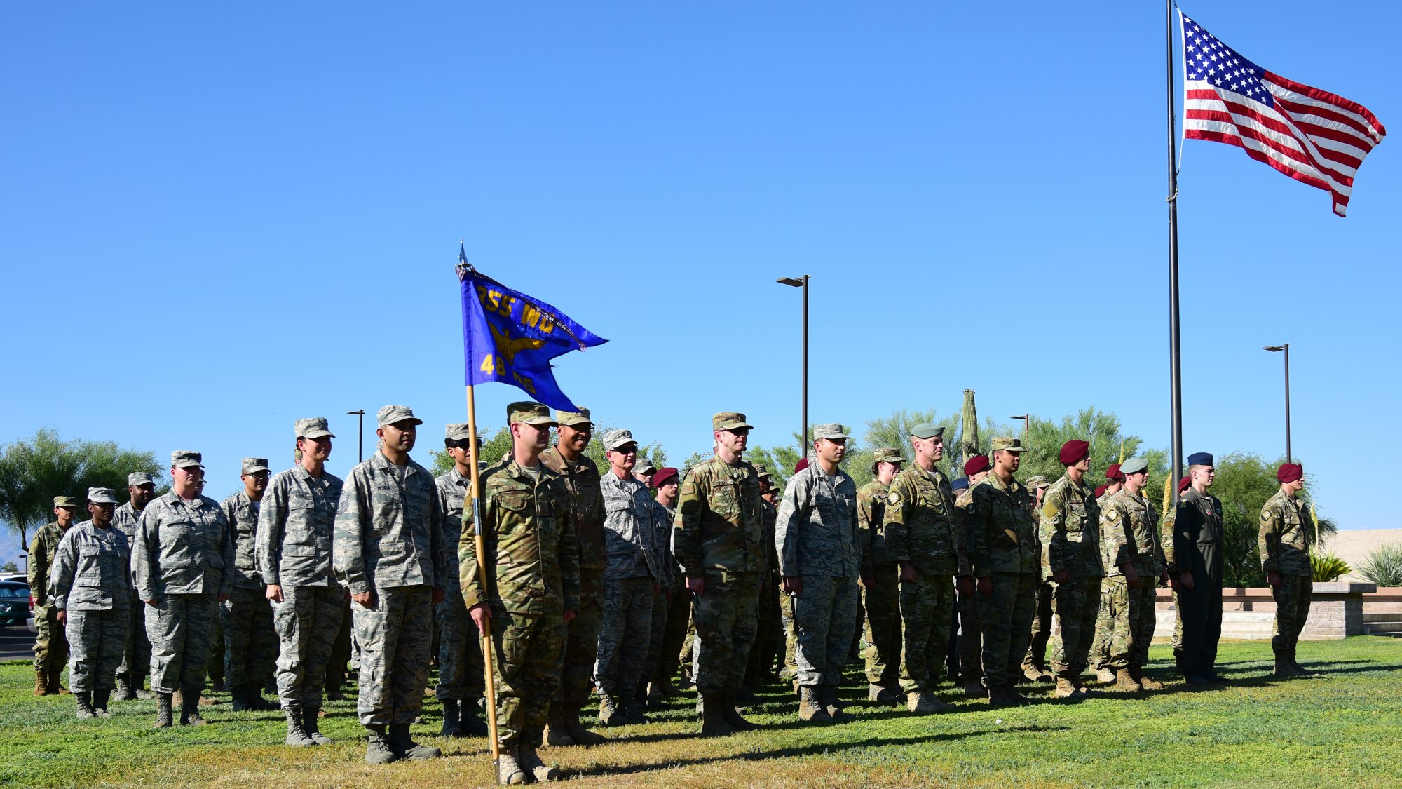 The 563d Rescue Group hosted a retreat ceremony outside of Leo K. Thorsness Hall at Davis-Monthan Air Force Base, Ariz., June 27, 2019. This is the first iteration that has been dedicated to fallen Airmen.