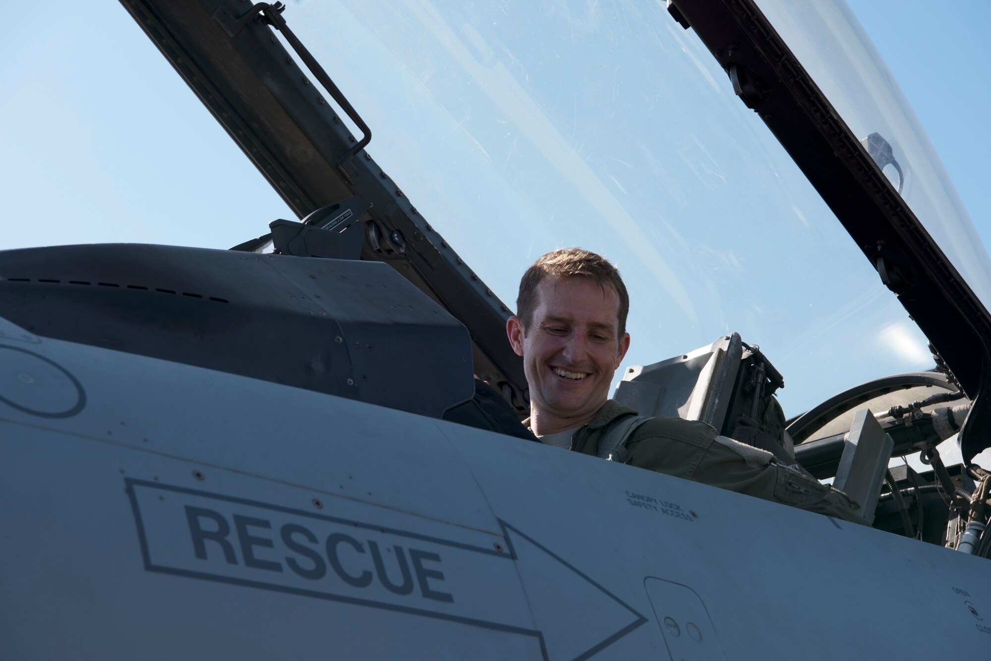 Richard's family and friends met him on the flightline to celebrate the event.