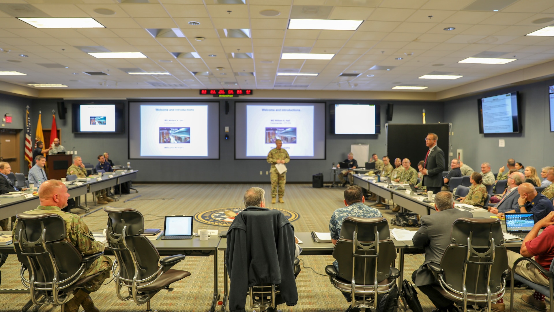 On June 25-26, 2019, Joint Task Force Civil Support (JTF-CS), hosted exercise Vista Proximity II (VP II) at Joint Base Langley-Eustis. VP II is a tabletop exercise created by United States Northern Command (USNORTHCOM) that brings together national, regional and local partners to evaluate the combined large-scale response for a biological incident within the continental US. 
The exercise was an opportunity to create a bridge for smooth planning between agencies that will partner together in the event of a public health emergency.