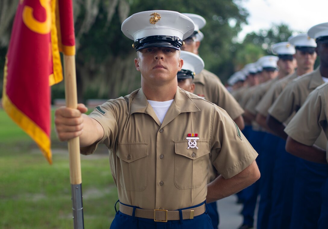 Private First Class Jeff R. Noel completed Marine Corps recruit training as a platoon honor graduate of Platoon 1052, Company A, 1st Recruit Training Battalion, Recruit Training Regiment, aboard Marine Corps Recruit Depot Parris Island, South Carolina, June 28, 2019. Noel was recruited by Staff Sergeant Tyreek Ayler from Recruiting Substation Orlando. (U.S. Marine Corps photo by Cpl. Erin R. Ramsay)