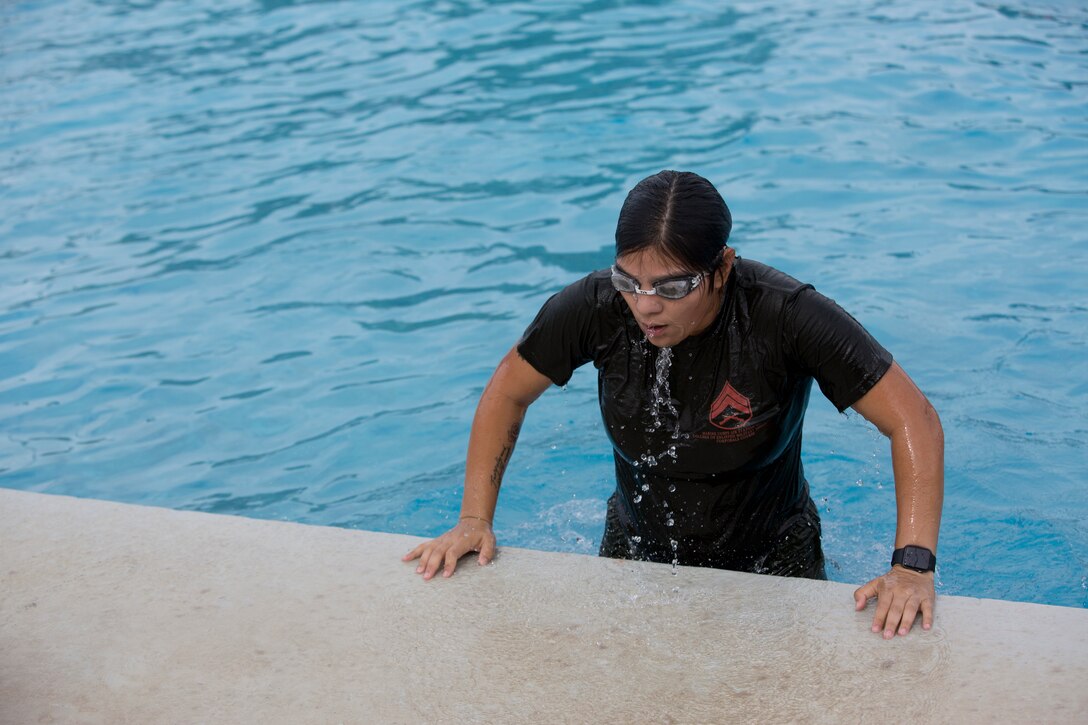 U.S. Marines Stationed at Marine Corps Air Station Yuma conduct physical training as part of their corporals course curriculum at MCAS Yuma Ariz., June 13, 2019. Corporals Course is a professional education leadership course designed to teach Marines the fundamentals of being a noncommissioned officer and their responsibilities as the backbone of the Marine Corps. (U.S. Marine Corps photo by Cpl. Joel Soriano)