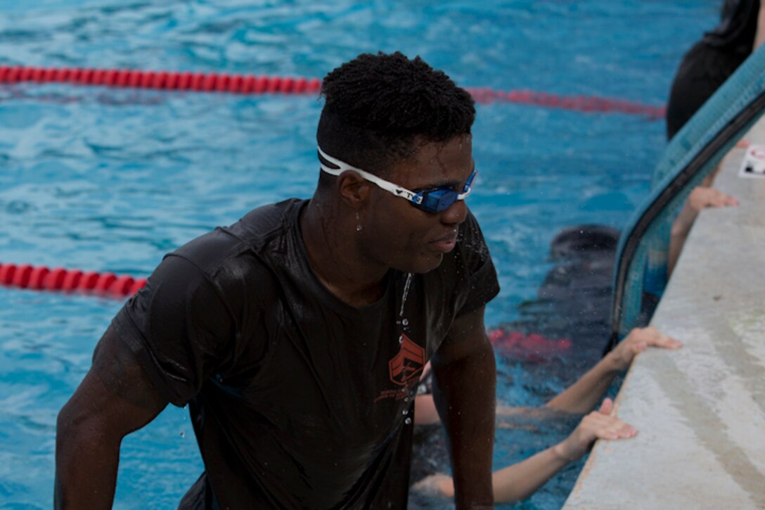 U.S. Marines Stationed at Marine Corps Air Station Yuma conduct physical training as part of their corporals course curriculum at MCAS Yuma Ariz., June 13, 2019. Corporals Course is a professional education leadership course designed to teach Marines the fundamentals of being a noncommissioned officer and their responsibilities as the backbone of the Marine Corps. (U.S. Marine Corps photo by Cpl. Joel Soriano)