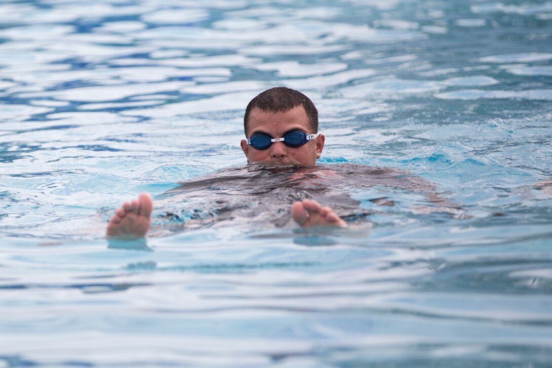 U.S. Marines Stationed at Marine Corps Air Station Yuma conduct physical training as part of their corporals course curriculum at MCAS Yuma Ariz., June 13, 2019. Corporals Course is a professional education leadership course designed to teach Marines the fundamentals of being a noncommissioned officer and their responsibilities as the backbone of the Marine Corps. (U.S. Marine Corps photo by Cpl. Joel Soriano)