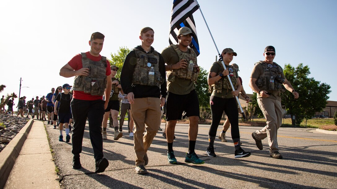 Participants during the 12th Annual Balmer Ruck March June 7, 2019, at Hill Air Force Base, Utah. The event is held each year  to honor Special Agent Ryan Balmer who was killed in action June 5, 2007, at Kirkuk Iraq. Balmer was a member of the AFOSI Detachment 113 at Hill AFB. (U.S. Air Force photo by R. Nial Bradshaw)