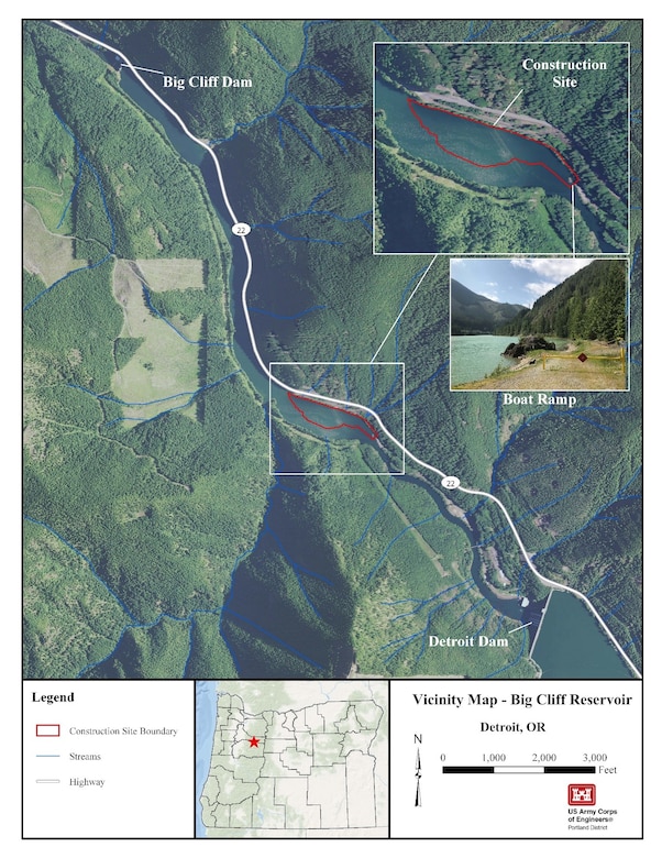 Map of Big Cliff Remediation Site