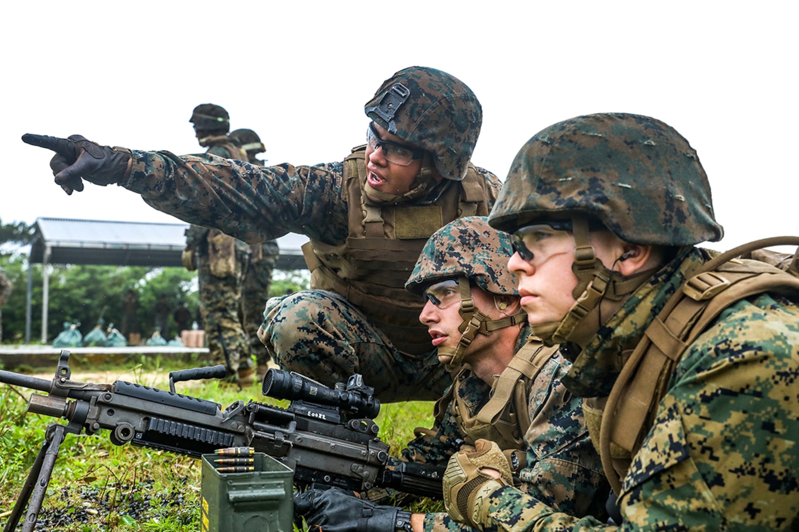 Combat Logistics Regiment-37 Marines Employ Machine Guns While Strengthening Communication Skills