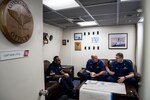 Josaia Maiwai (left), a Fijian fisheries officer, meets with Capt. Bob Little (center), commanding officer of Coast Guard Cutter Stratton, and Lt. Cmdr. Eric Quigley, operations officer aboard Stratton, June 25, 2019, while underway in the Western Pacific. As part of a bilateral agreement, Maiwai and the crew of the Stratton conducted joint patrols of United States and Fijian Exclusive Economic Zones.