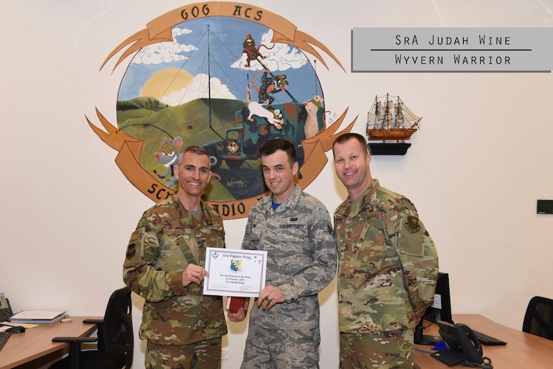 This week’s Wyvern Warrior is Senior Airman Judah Wine.
Wine arrived at Aviano Air Base in 2016 as a radio frequency transmission systems technician for the 606th Air Control Squadron. Since arriving, Wine has been a key player at the squadron. Whether he is expediting the squadron’s anti-jam radio project or saving time and money on the transfer of equipment, Wine is definitely making his name known at the squadron.

Wine is originally from Ashland, Oregon. He plans to get a bachelor’s degree in electrical engineering then apply for Officer Training School by 2021. Wine says his favorite movie is A Clockwork Orange and his favorite musician is John Petrucci. 

Keep up the good work, Wine! Good luck in your future endeavors!