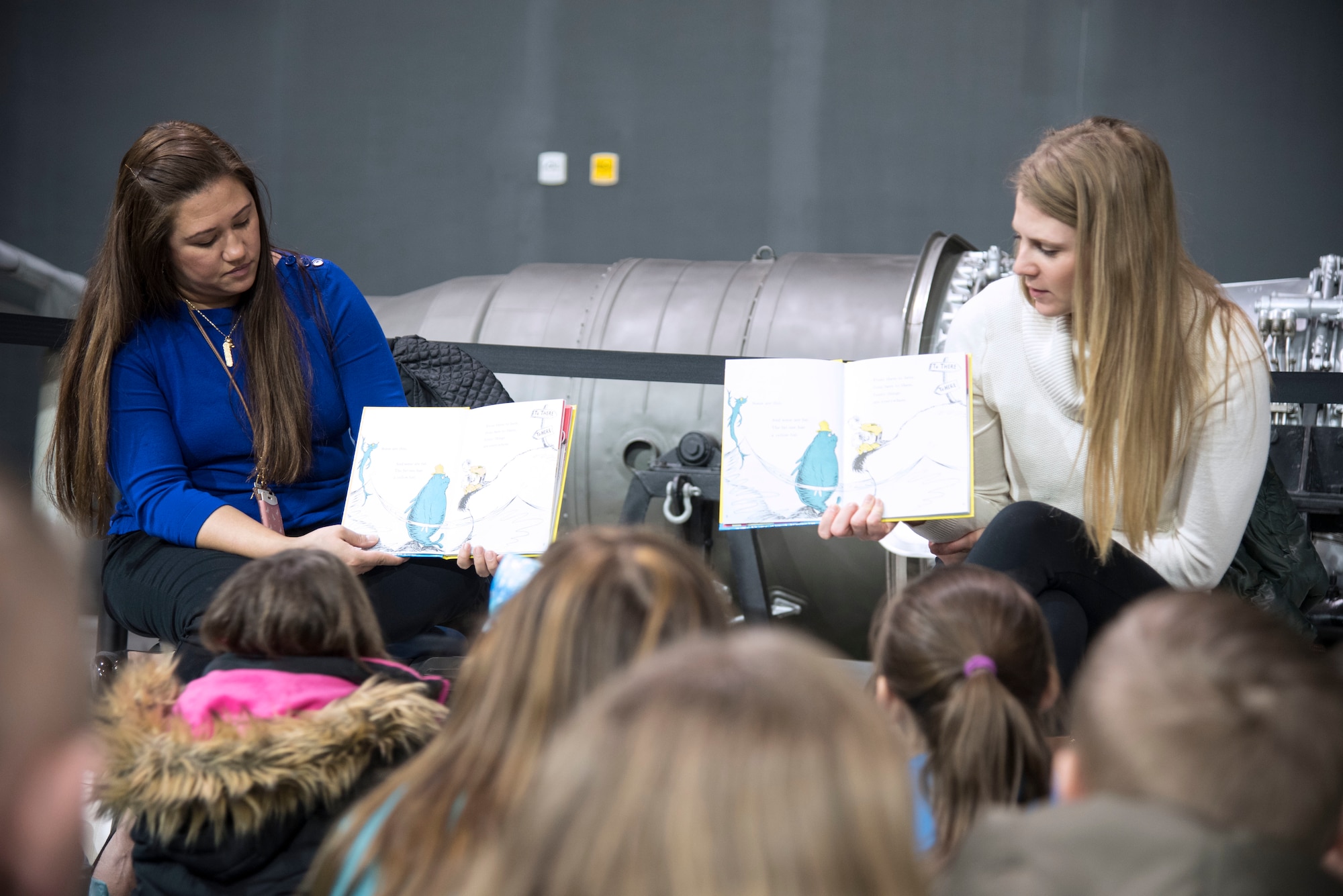DAYTON, Ohio -- More than 850 local second and third grade students participated in the museum’s 20th annual Read Across America "Read-In" from Feb 28-March 1, 2019. Volunteers from Wright-Patterson AFB read books to the students as part of the national celebration honoring Dr. Seuss’ 115th birthday. (U.S. Air Force photo)