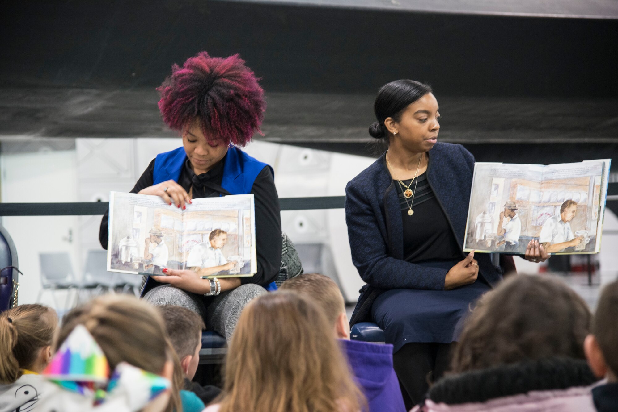 More than 850 local second and third grade students participated in the museum’s 20th annual Read Across America "Read-In" from Feb 28-March 1, 2019. Volunteers from Wright-Patterson AFB read books to the students as part of the national celebration honoring Dr. Seuss’ 115th birthday. (U.S. Air Force photo)