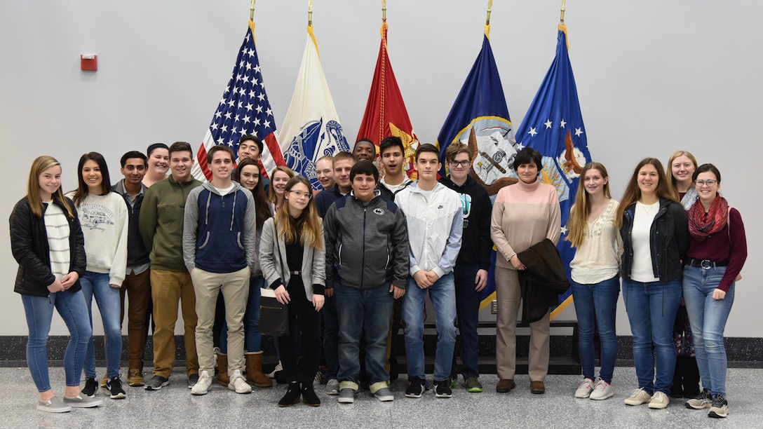 Central York High School advanced placement U.S. Government and Politics students at DLA Distribution Susquehanna, Pennsylvania.