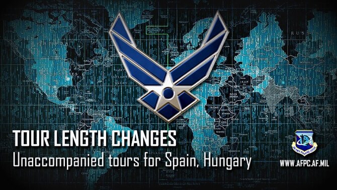 Air Force military tour lengths for unaccompanied assignments to Papa Air Base, Hungary, and Moron Air Base, Spain, will change effective April 1, 2019. Papa Air Base will become an 18-month unaccompanied tour, while Moron will become a 12-month unaccompanied tour.