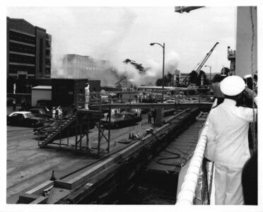 Admiral Chester R. Bender, Change of Command Ceremony June 1, 1970 aboard the USCGC Gallatin at the US Navy Yard. Coast Guard Archives, Commandant Chester R. Bender