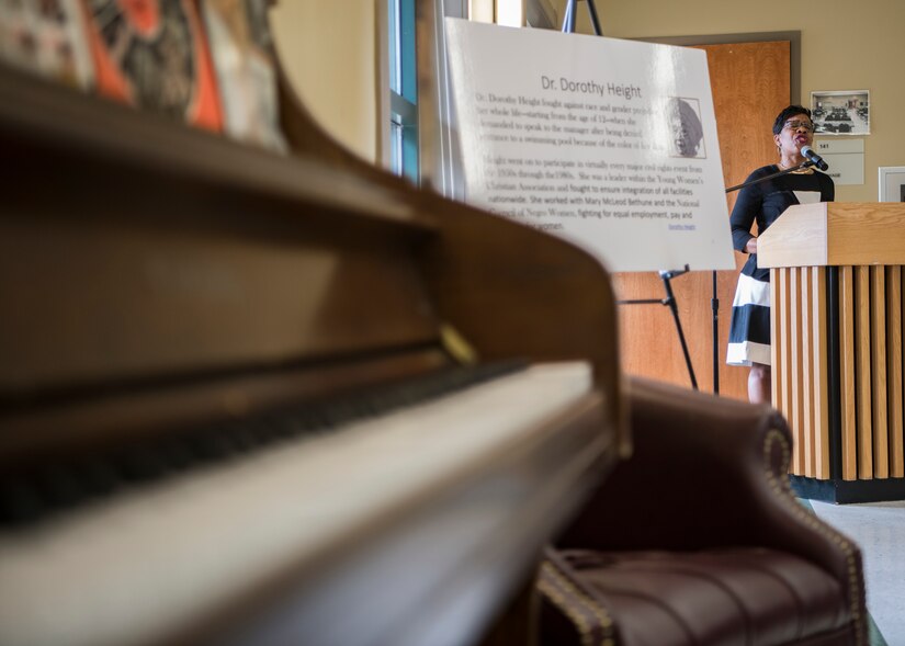 Master Sgt. Nichelle Cunningham, 315th Airlift Wing paralegal, sings “If It Had Not Been For The Lord” during the 2019 National African American Black History Program Celebration Feb 27, 2019, at Joint Base Charleston’s Chapel Annex in Charleston, S.C.