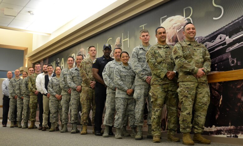 2019 Innovation Rodeo teams take a few minutes for a group photo at AFIMSC headquarters in San Antonio, Feb. 28, 2019. (U.S.  Air Force photo by Armando Perez)