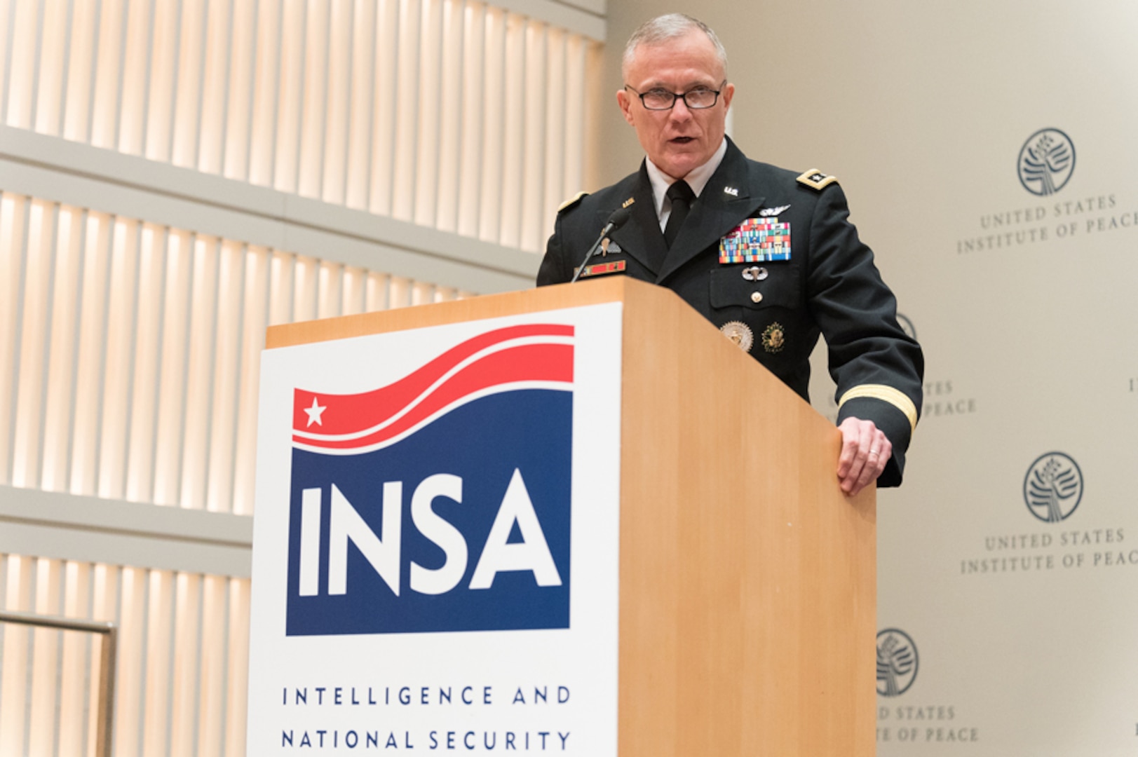 Defense Intelligence Agency Director Lt. Gen. Robert Ashley, Jr. provides the keynote address during the 2019 Intelligence and National Security Alliance Achievement Awards, Feb. 21, in Washington, D.C.