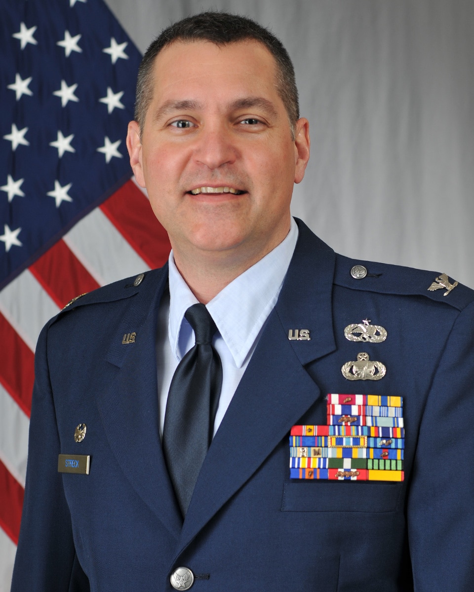 Colonel Shawn R. Streck is the Maintenance Commander of the 185th Air Refueling Wing, Iowa Air National Guard, Sioux City, Iowa