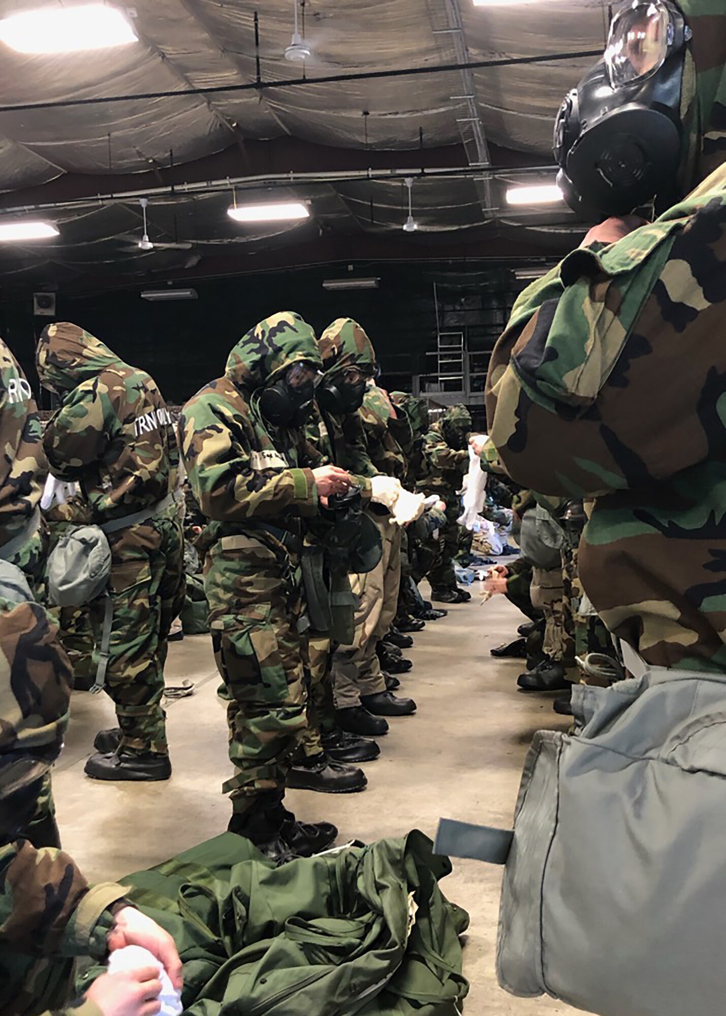 Members of Team McChord participate in the Mask Confidence Course