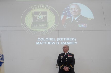 Legal Command hosts retirement ceremony for COL Ramsey and MSG Moore