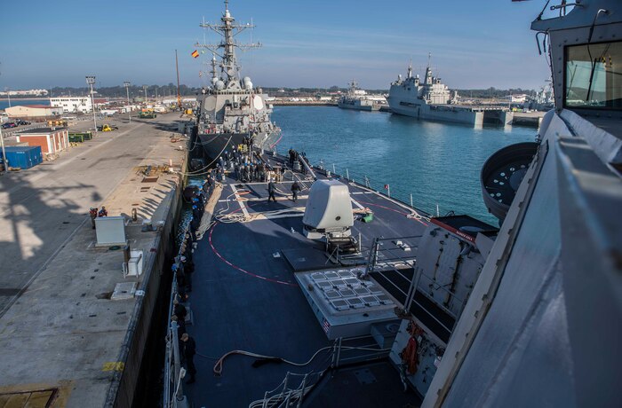 USS Porter Departs Naval Station Rota, Spain