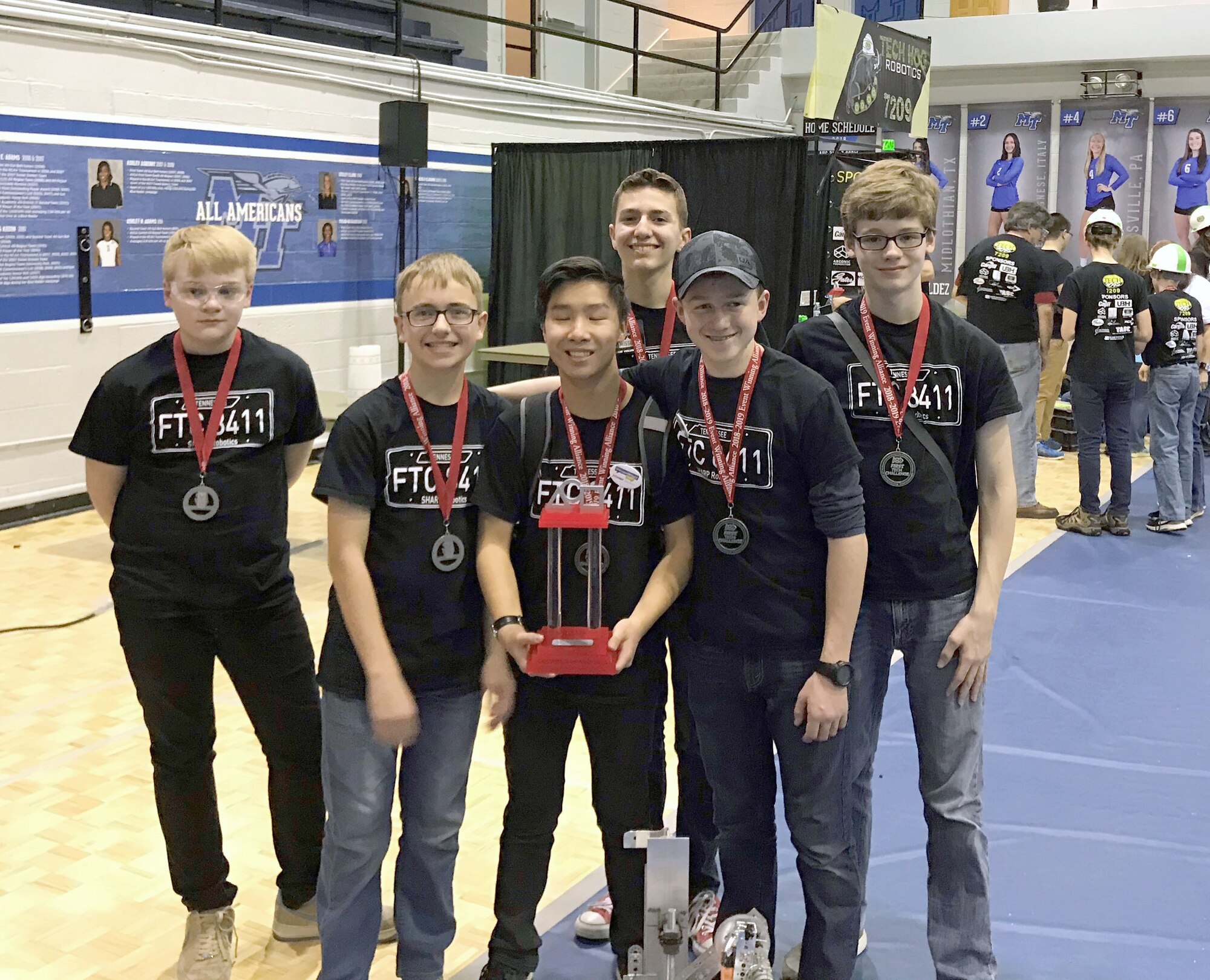 Team #8411 from Spring Hill, known as Team SHARP, competed in the FIRST® Tech Challenge last month at Middle Tennessee State University in Murfreesboro. Team SHARP was one of two teams at the competition to receive winning alliance advancement and was only one spot away from advancing to the world FTC competition. Team SHARP is from Spring Hill. (Courtesy photo)