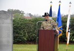 Col. Peter Velesky, Joint Base San Antonio deputy commander and 502nd Air Base Wing vice commander, gives remarks during a ceremony commemorating the 109th anniversary of the first military flight by Army Maj. Gen. Benjamin Foulois at the JBSA-Fort Sam Houston Flag Pole March 1.