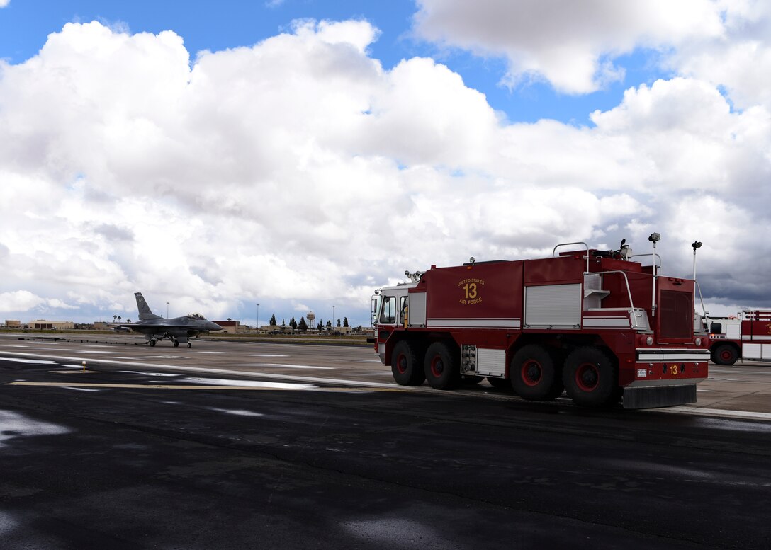 Airmen from the 56th Civil Engineer Squadron participate in a drill testing the BAK-12 arresting system at Luke Air Force Base, Ariz., Feb. 22, 2019.