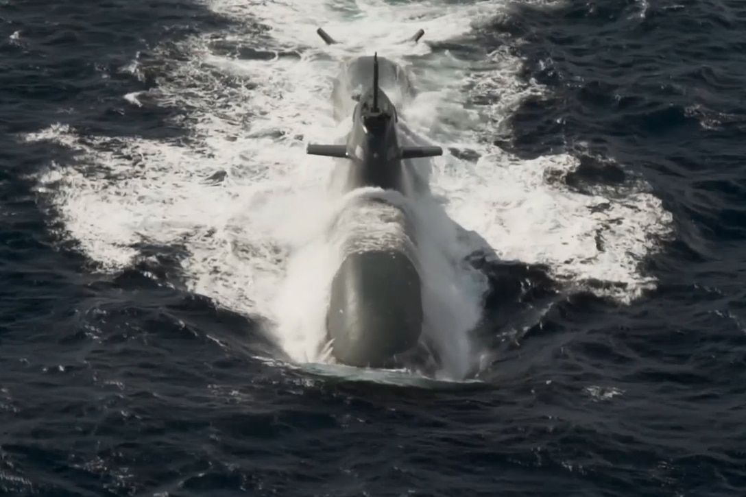 A NATO sub avoids detection.