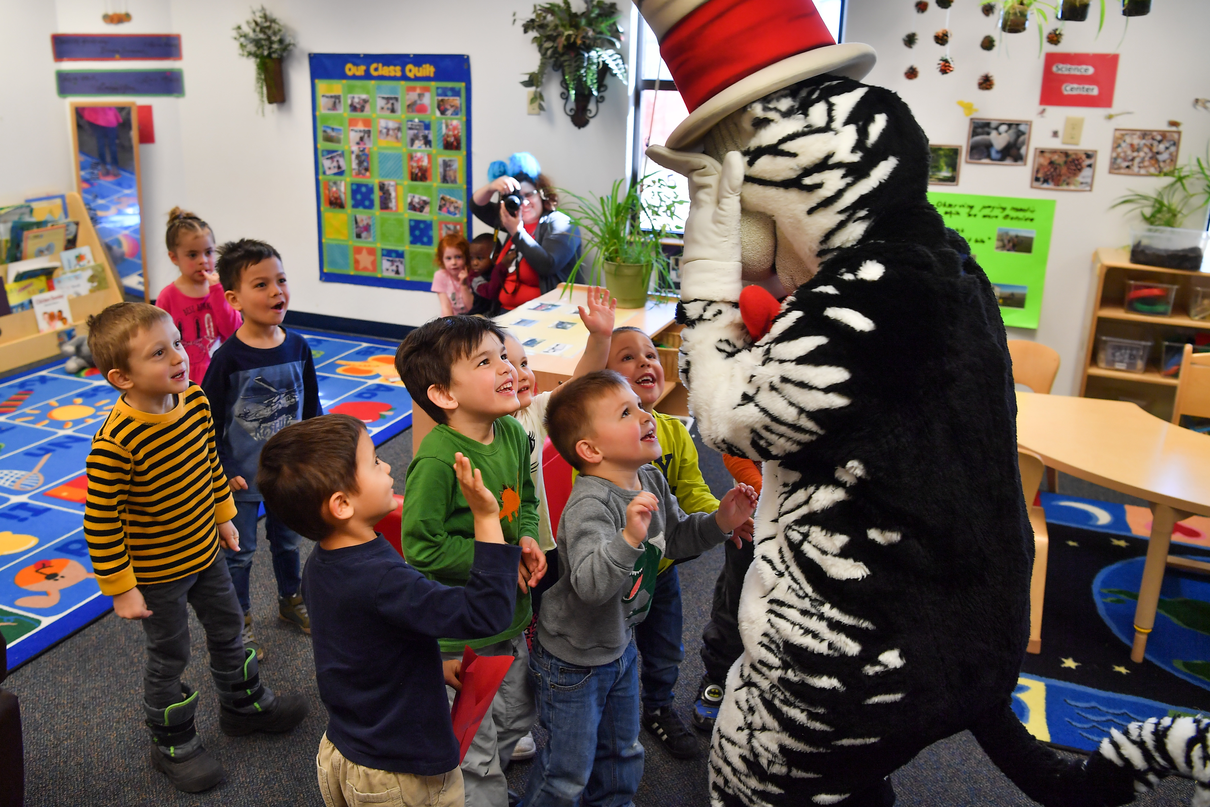 Children Enjoy Reading Time With The Cat In The Hat Schriever